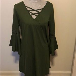 T-shirt dress with bell sleeves